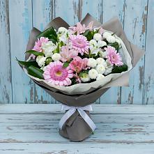 Букет цветов из:  Герберы, Альстромерии и Хризантемы в Дергаево