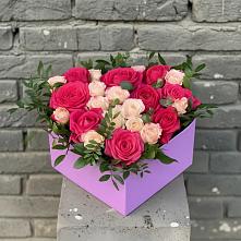 Цветочная композиция из Розы в коробке в Дергаево