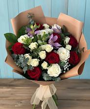 Букет цветов из:  Розы и Альстромерии #REPLACE_PRED# Дергаево