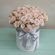 Цветочная композиция из Розы в шляпной коробке в Дергаево