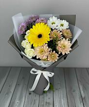 Букет цветов из:  Розы, Герберы и Хризантемы #REPLACE_PRED# Дергаево
