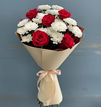 Букет цветов из:  Розы и Хризантемы в Дергаево