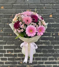 Букет цветов из:  Герберы и Хризантемы в Дергаево