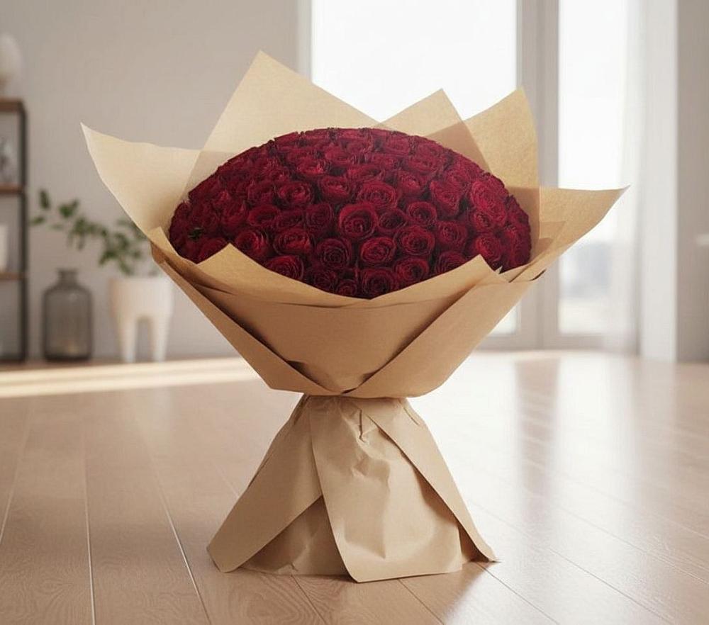 Букет 101 Красная роза в Дергаево