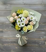 Букет цветов из:  Альстромерии, Розы и Хризантемы #REPLACE_PRED# Дергаево