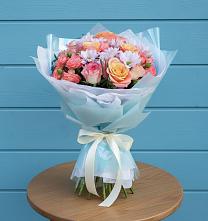 Букет цветов из:  Хризантемы и Розы в Дергаево