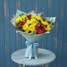 Букет цветов из:  Альстромерии и Хризантемы в Дергаево