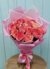 Букет 15 Розовых роз Равель в Дергаево
