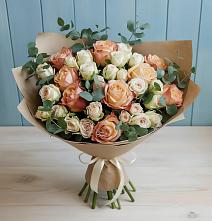 Букет цветов из:  Альстромерии и Розы в Дергаево