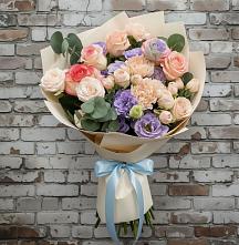Букет цветов из:  Розы, Лизиантусы и Гвоздики #REPLACE_PRED# Дергаево